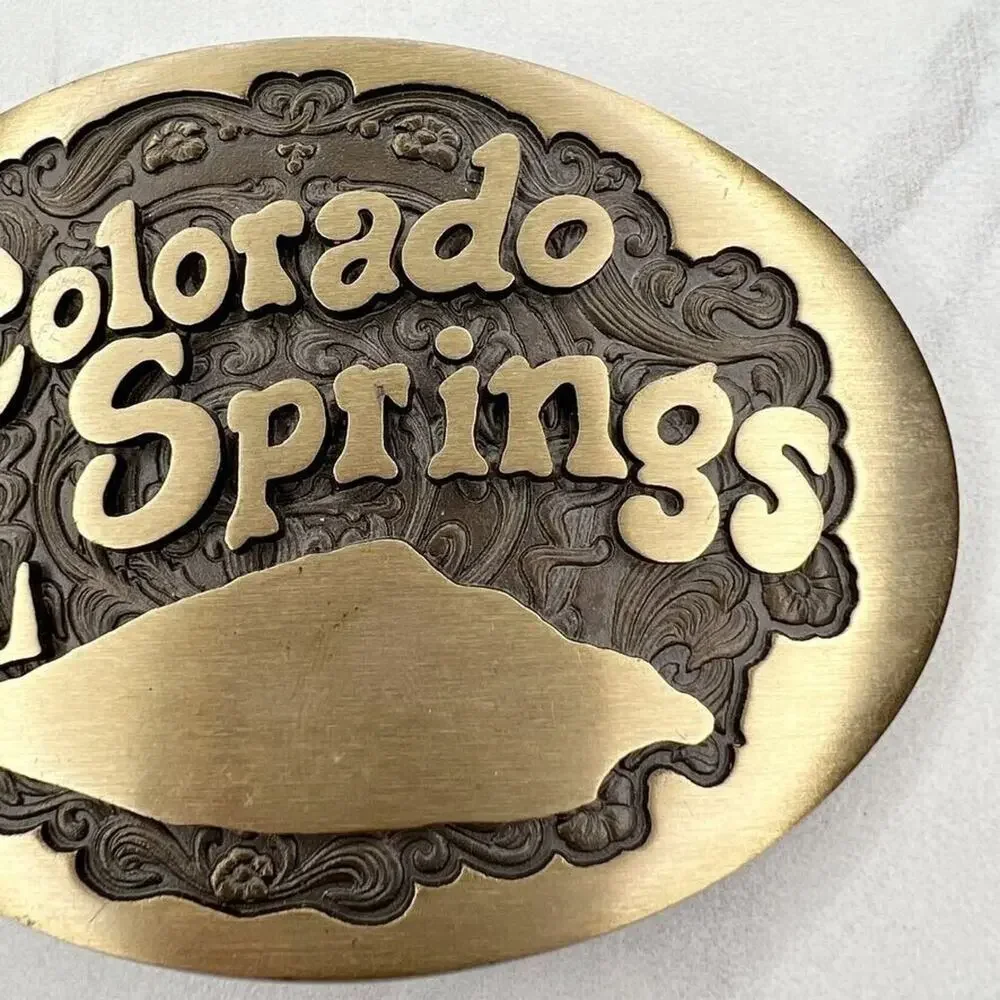Vintage High Mesa Solid Bronze Colorado Springs Belt Buckle ✨